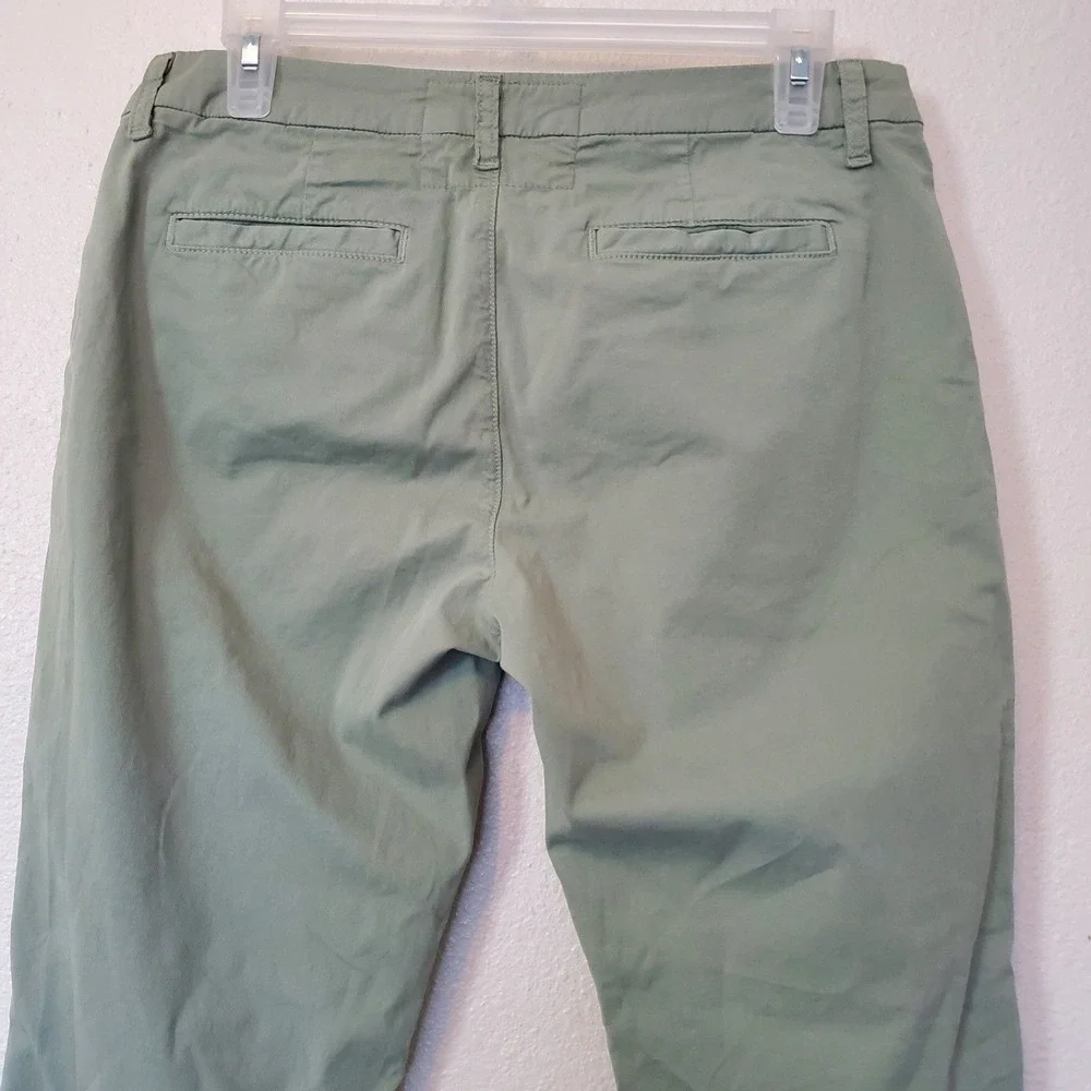 Frank & Eileen Wicklow Italian Cotton Chino Pants Green Size 6 Cropped Raw Hem - Picture 12 of 16
